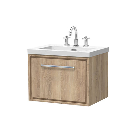 Hudson Reed Lille Wall Hung Single Drawer 600mm Vanity with 3 tap hole Fireclay Basin (1 size, 3 colours) - Brand New Bathrooms