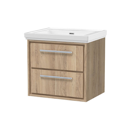 Hudson Reed Lille Wall Hung Double Drawer Vanity with Fireclay Basin (1 size, 3 colours) - Brand New Bathrooms