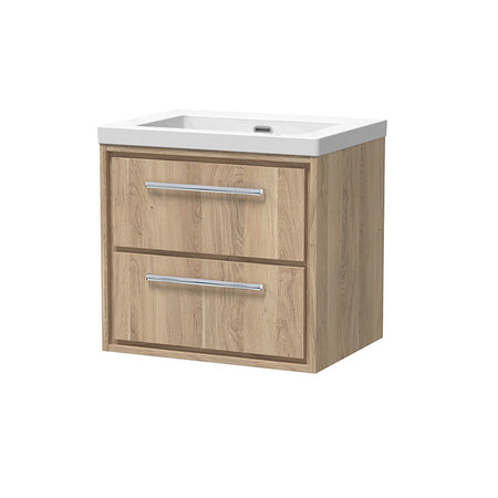 Hudson Reed Lille Wall Hung Double Drawer 600mm Vanity with Fireclay Basin (1 size, 3 colours) - Brand New Bathrooms
