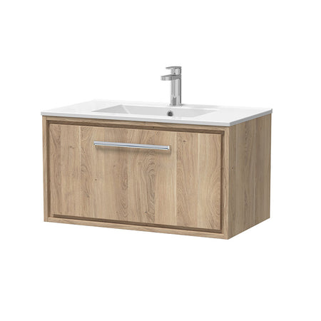 Hudson Reed Lille Wall Hung Single Drawer 800mm Vanity with 1 tap hole Vitreous China Basin (1 size, 3 colours) - Brand New Bathrooms