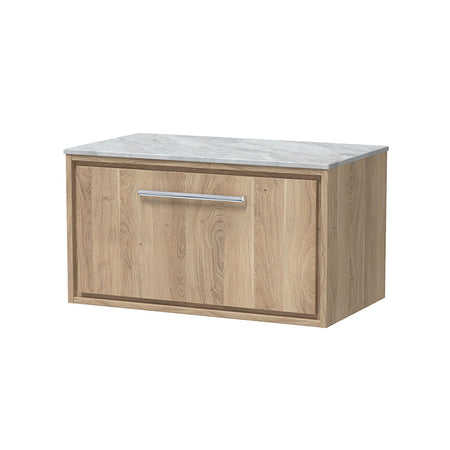 Hudson Reed Lille Wall Hung Single Drawer 800mm Vanity with Marble Worktop (1 size, 3 colours) - Brand New Bathrooms