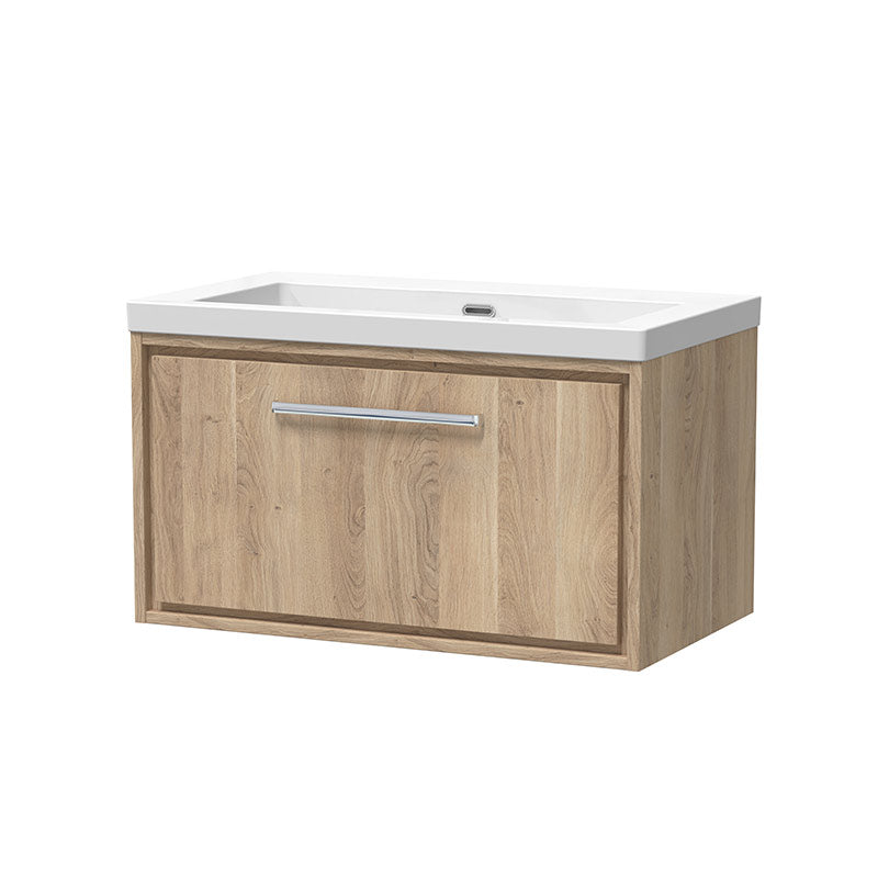 Hudson Reed Lille Wall Hung Single Drawer 800mm Vanity with Fireclay Basin (1 size, 3 colours) - Brand New Bathrooms