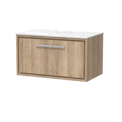 Hudson Reed Lille Wall Hung Single Drawer 800mm Vanity with Marble Worktop (1 size, 3 colours) - Brand New Bathrooms