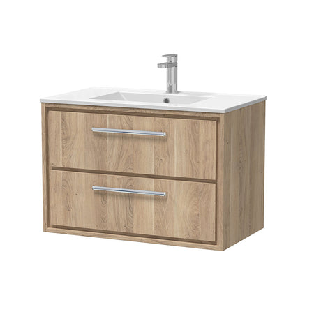 Hudson Reed Lille Wall Hung Double Drawer 800mm Vanity with 1 tap hole Vitreous China Basin (1 size, 3 colours) - Brand New Bathrooms