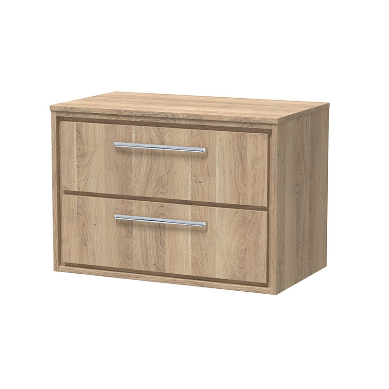 Hudson Reed Lille Wall Hung Double Drawer 800mm Vanity with Matching Worktop (1 size, 3 colours) - Brand New Bathrooms