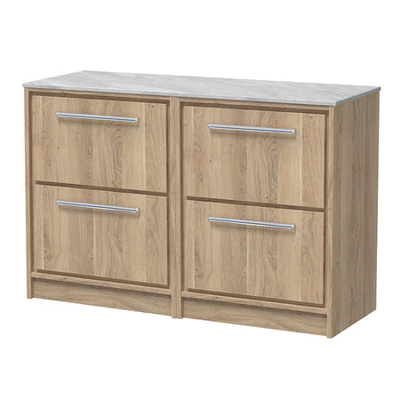 Hudson Reed Lille Floor Standing Four Drawer Vanity with Marble Worktop (1 size, 3 colours) - Brand New Bathrooms