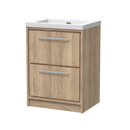 Hudson Reed Lille Floor Standing Double Drawer 600mm Vanity with Fireclay Basin (1 size, 3 colours) - Brand New Bathrooms