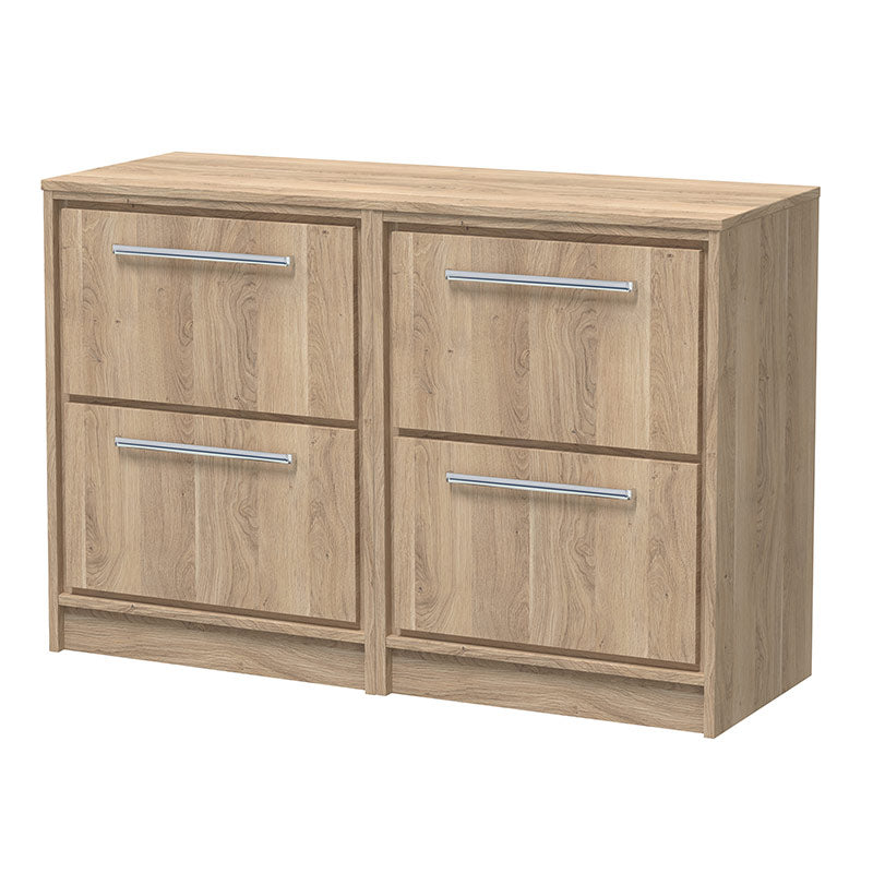 Hudson Reed Lille Floor Standing Four Drawer 1200mm Vanity with Matching Worktop (1 size, 3 colours) - Brand New Bathrooms
