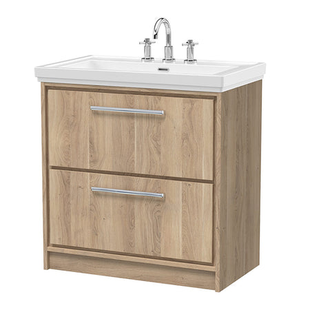 Hudson Reed Lille Floor Standing 2-Drawer Vanity with Basin - 3 Tap Hole (1 size,3 colours) - Brand New Bathrooms