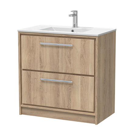 Hudson Reed Lille Floor Standing Double Drawer 800mm Vanity with 1 tap hole Vitreous China Basin (1 size, 3 colours) - Brand New Bathrooms