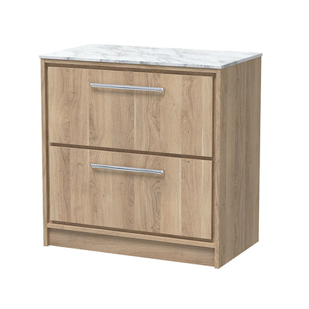 Hudson Reed Lille Floor Standing Double Drawer 800mm Vanity with Marble Worktop (1 size, 3 colours) - Brand New Bathrooms