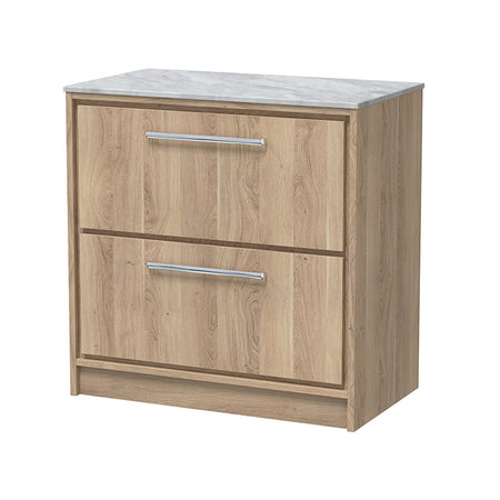 Hudson Reed Lille Floor Standing Double Drawer 800mm Vanity with Marble Worktop (1 size, 3 colours) - Brand New Bathrooms