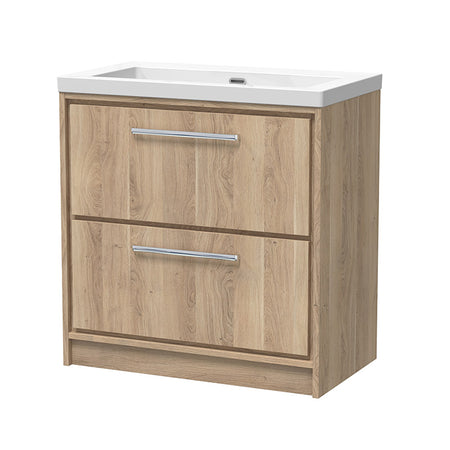 Hudson Reed Lille Floor Standing Double Drawer 800mm Vanity with Fireclay Basin (1 size, 3 colours) - Brand New Bathrooms
