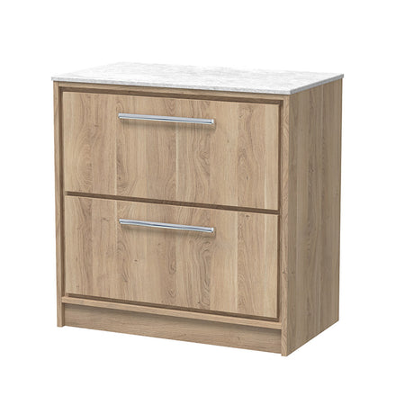Hudson Reed Lille Floor Standing Double Drawer 800mm Vanity with Marble Worktop (1 size, 3 colours) - Brand New Bathrooms
