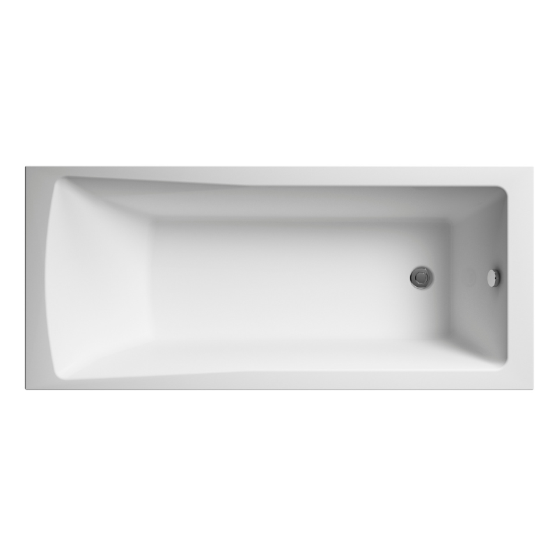 Nuie Linton Eternalite Square Single Ended Straight Shower Bath (3 sizes, White) - Brand New Bathrooms