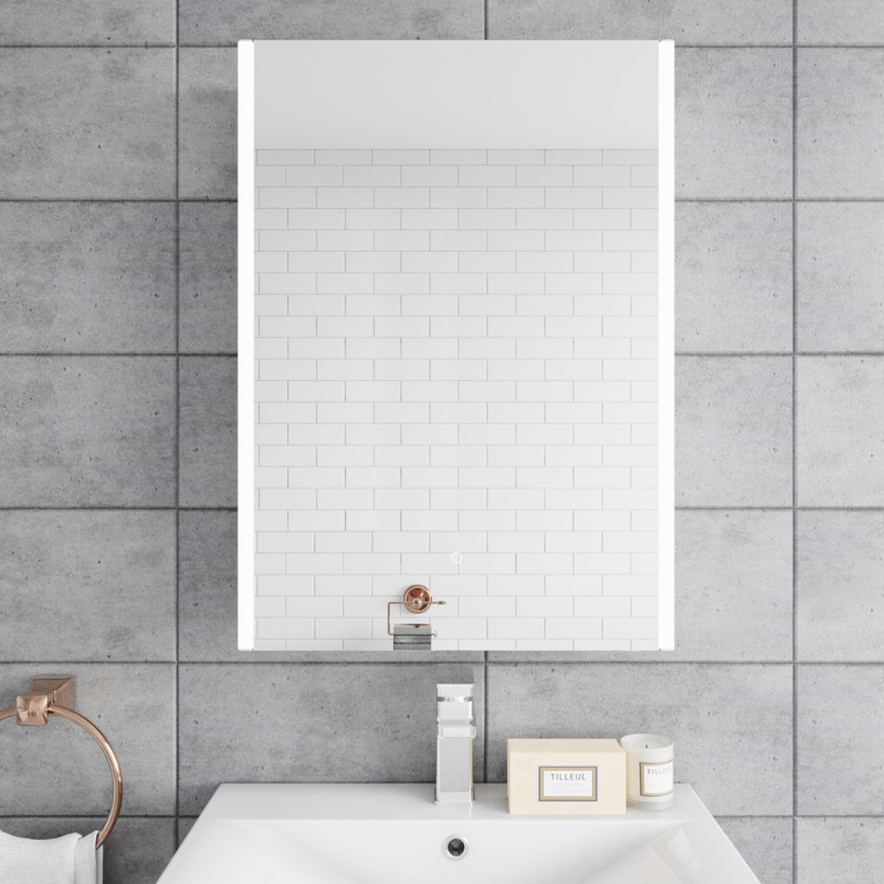 Nuie Pavo 500mm Single Door Mirror Cabinet (1 size) - Brand New Bathrooms