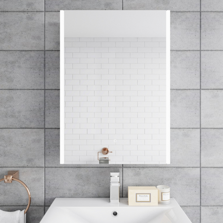 Nuie Pavo 500mm Single Door Mirror Cabinet (1 size) - Brand New Bathrooms