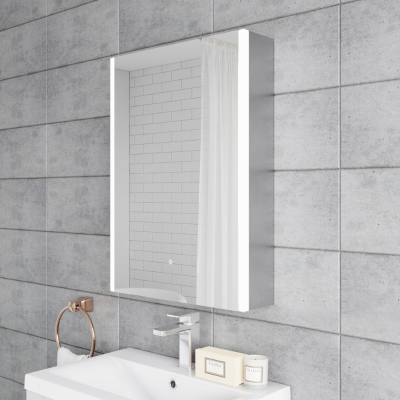 Nuie Pavo 500mm Single Door Mirror Cabinet (1 size) - Brand New Bathrooms
