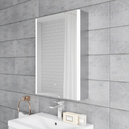 Nuie Pavo 500mm Single Door Mirror Cabinet (1 size) - Brand New Bathrooms