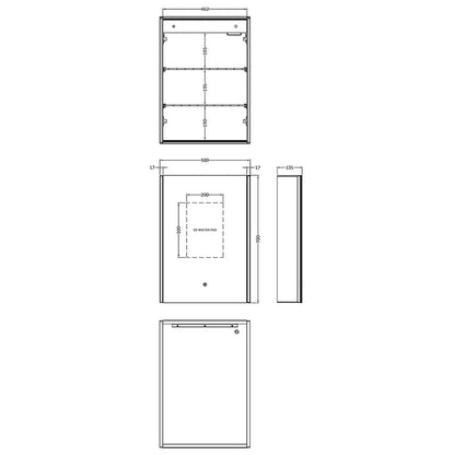 Nuie Pavo 500mm Mirror Cabinet (Glass) - Brandnew Bathroom