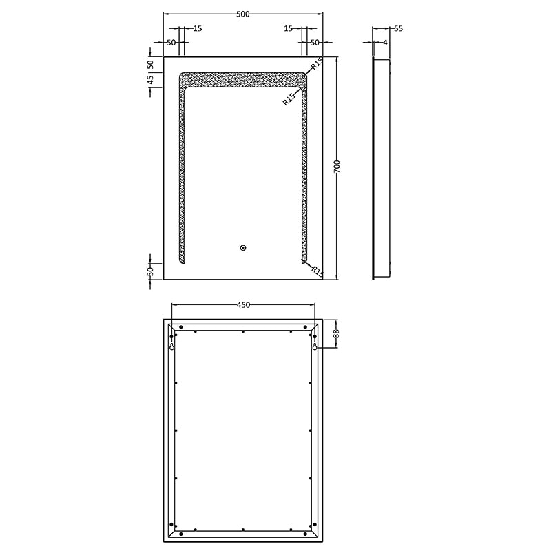 Nuie Carina 700mm x 500mm LED Mirror (Glass) - Brand New Bathrooms