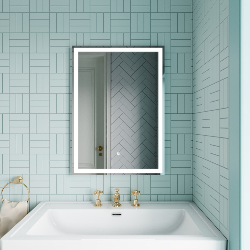 Nuie Lyra 700mm x 500mm LED Mirror (Silver) - Brand New Bathrooms