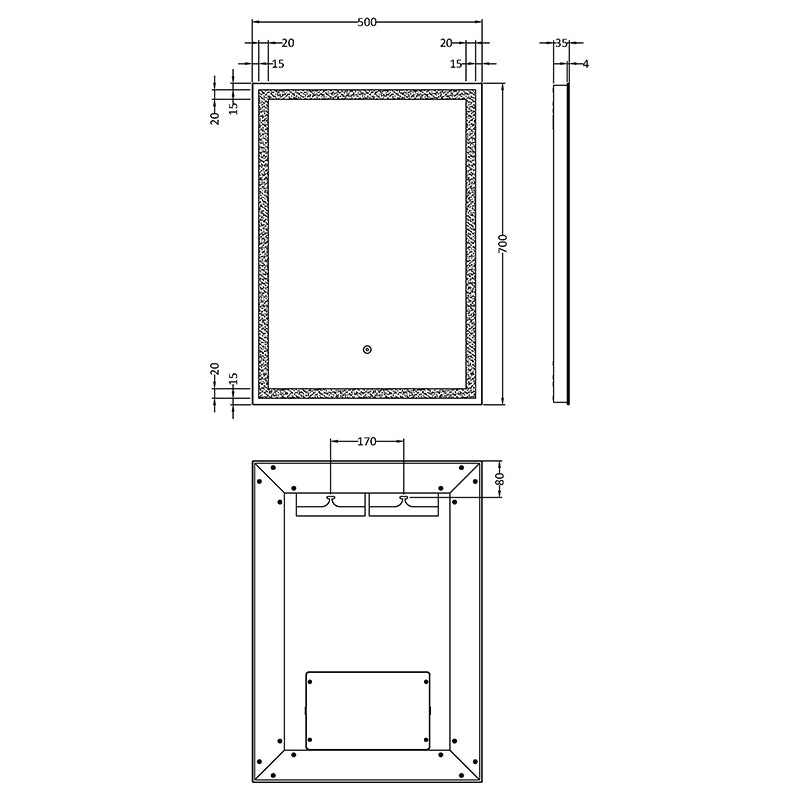 Nuie Lyra 700mm x 500mm LED Mirror (Glass) - Brandnew Bathroom