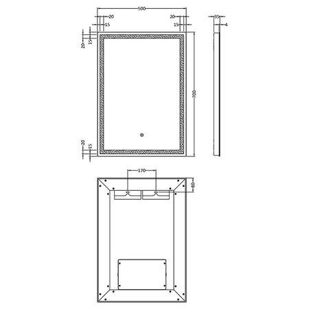 Nuie Lyra 700mm x 500mm LED Mirror (Glass) - Brandnew Bathroom