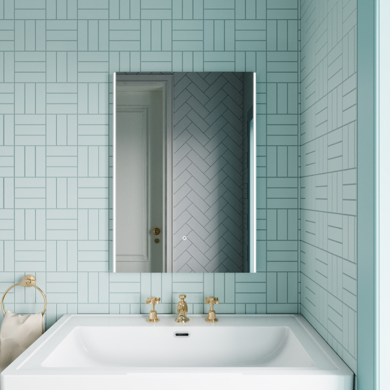 Nuie Anser 700mm x 500mm LED Mirror (Silver) - Brand New Bathrooms