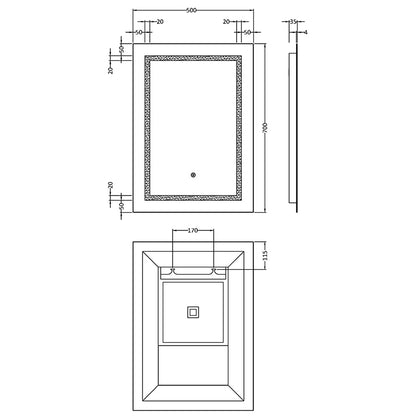 Nuie Sculptor 700mm x 500mm Touch Sensor Mirror (Glass) - Brandnew Bathroom