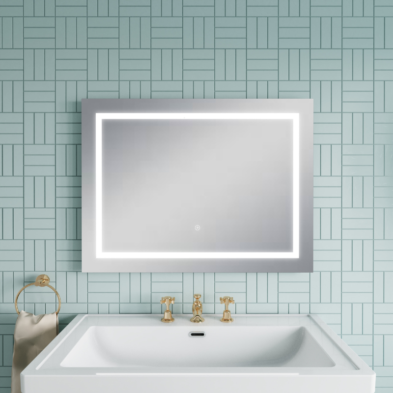 Nuie Enif 800mm x 600mm Touch Sensor Mirror (Silver) - Brand New Bathrooms