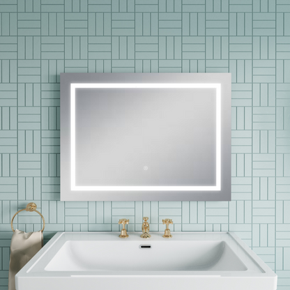 Nuie Enif 800mm x 600mm Touch Sensor Mirror (Silver) - Brand New Bathrooms