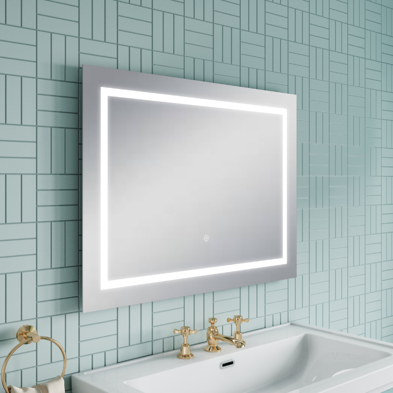 Nuie Enif 800mm x 600mm Touch Sensor Mirror (Silver) - Brand New Bathrooms