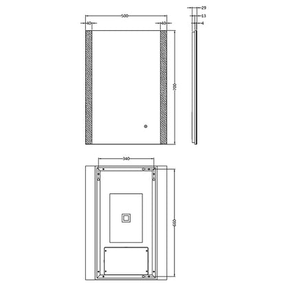 Nuie Castor 700mm x 500mm Ambient Mirror (Glass) - Brandnew Bathroom