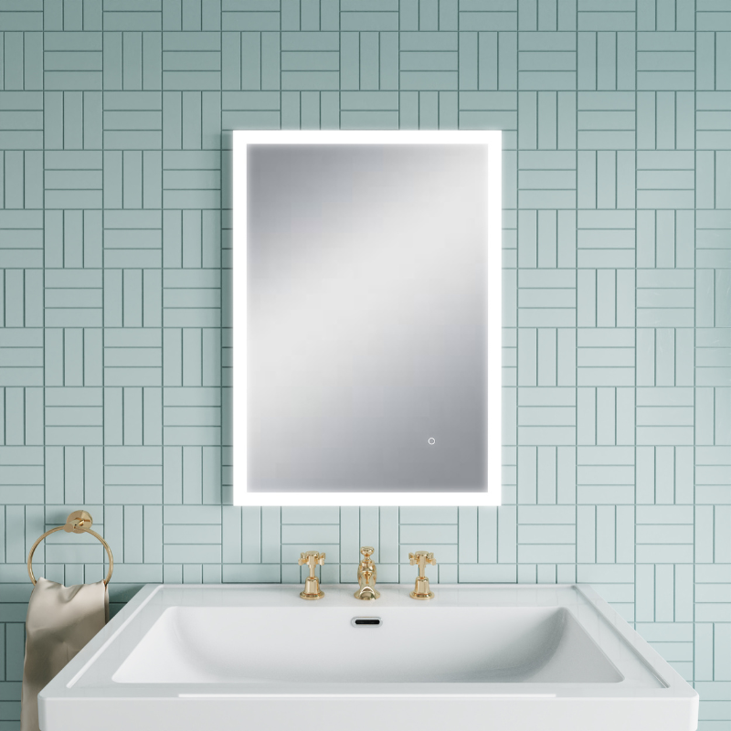 Nuie Leva 700mm x 500mm Ambient Touch Sensor Mirror (Silver) - Brand New Bathrooms