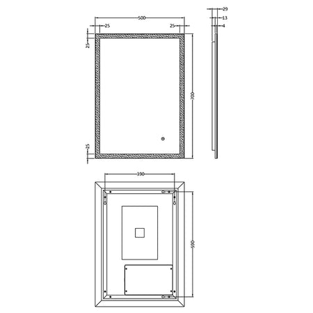 Nuie Leva 700mm x 500mm Ambient Mirror (Glass) - Brandnew Bathroom