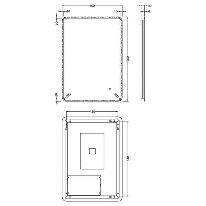 Nuie Lynx 700mm x 500mm Ambient Mirror (Glass) - Brandnew Bathroom