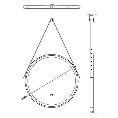 Nuie Salana 600mm Round Touch Sensor Illuminated Mirror (3 colours) - Brandnew Bathroom