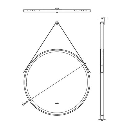 Nuie Salana 800mm Round Touch Sensor Illuminated Mirror (3 colours) - Brandnew Bathroom