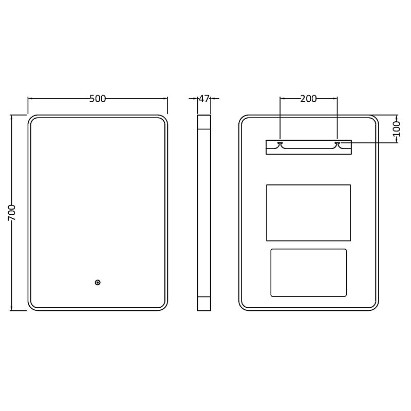 Nuie Pictor Inset Frame LED Mirror - 700 x 500mm (3 colours) - Brandnew Bathroom