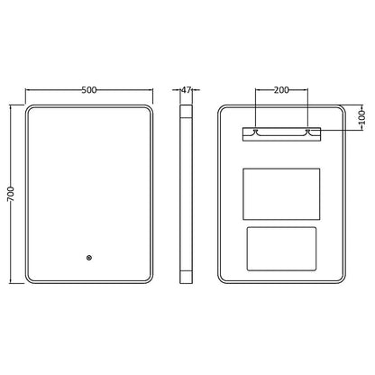 Nuie Pictor Inset Frame LED Mirror - 700 x 500mm (3 colours) - Brandnew Bathroom