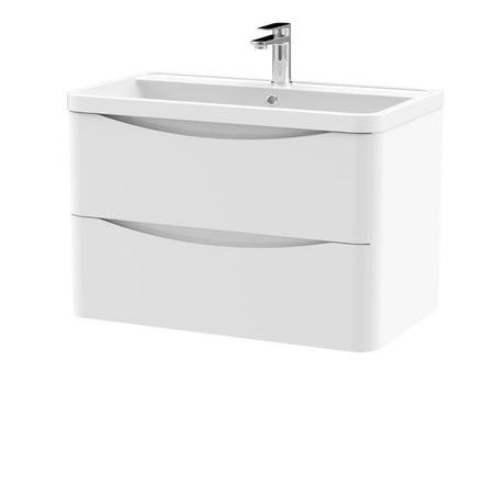 Nuie Lunar Wall Hung 2 Drawer Unit & Polymarble Basin (1 size, 5 colours) - Brand New Bathrooms