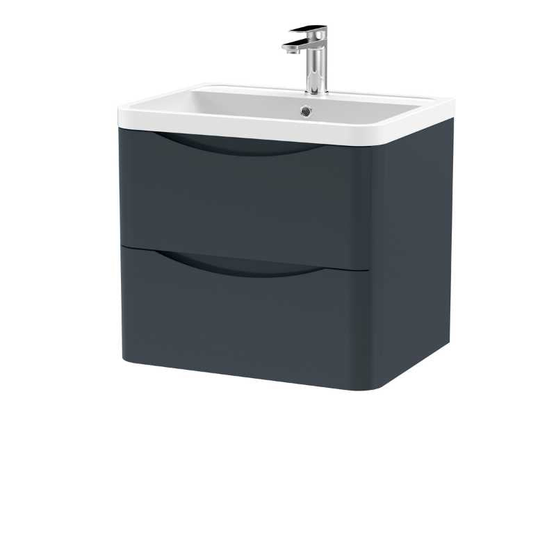 Nuie Lunar Wall Hung 2 Drawer Unit & Polymarble Basin (1 size, 5 colours) - Brand New Bathrooms