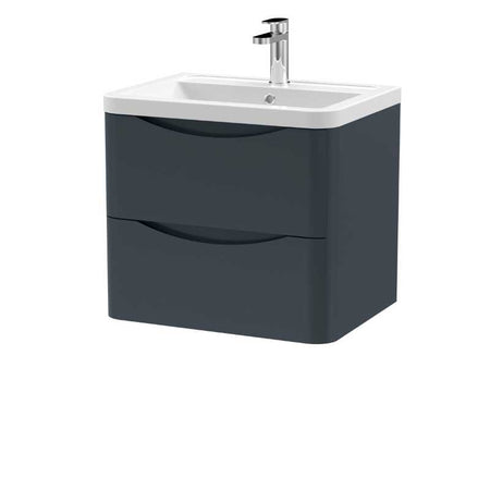 Nuie Lunar Wall Hung 2 Drawer Unit & Ceramic Basin (1 size, 5 colours) - Brand New Bathrooms
