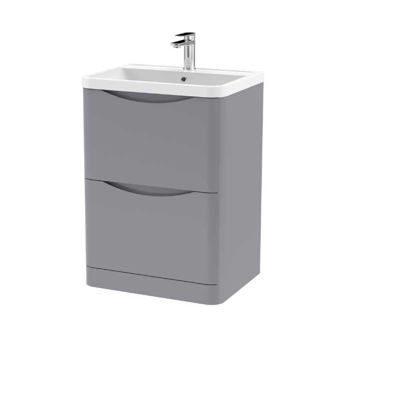 Nuie Lunar Floor Standing 2 Drawer Unit & Polymarble Basin (1 size, 5 colours) - Brand New Bathrooms