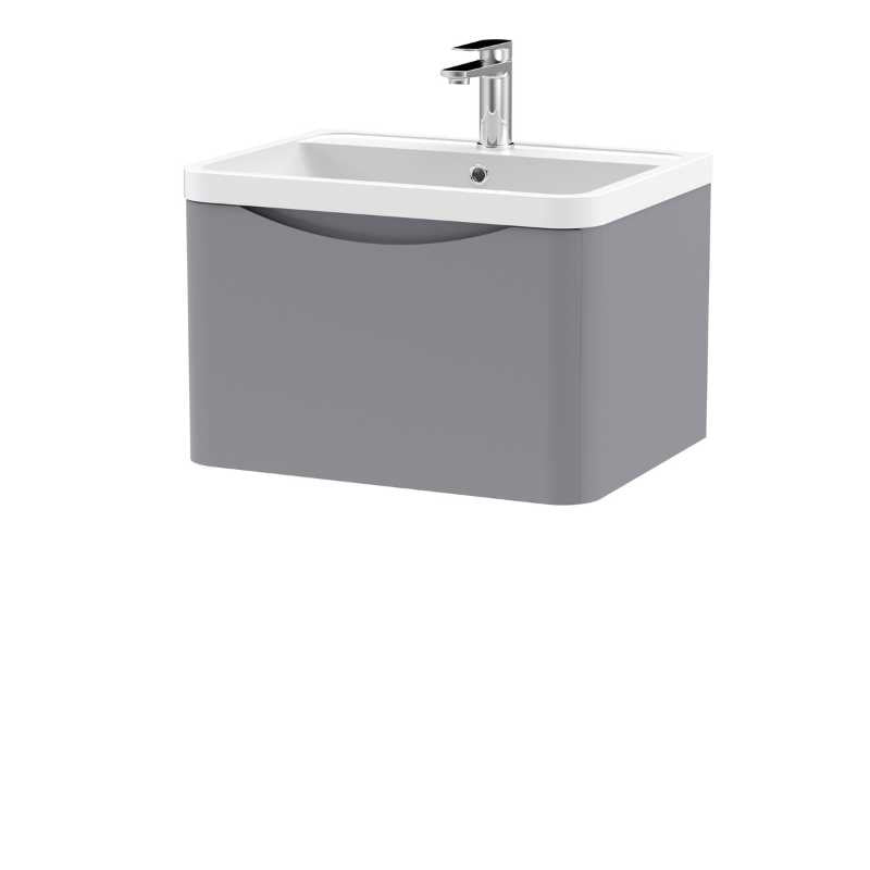 Nuie Lunar Wall Hung 1 Drawer Unit & Polymarble Basin (1 size, 5 colours) - Brand New Bathrooms