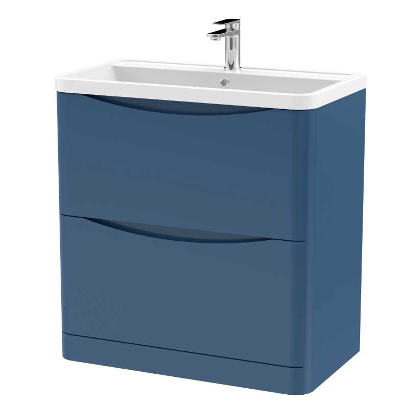 Nuie Lunar Floor Standing 2 Drawer Unit & Polymarble Basin (1 size, 5 colours) - Brand New Bathrooms