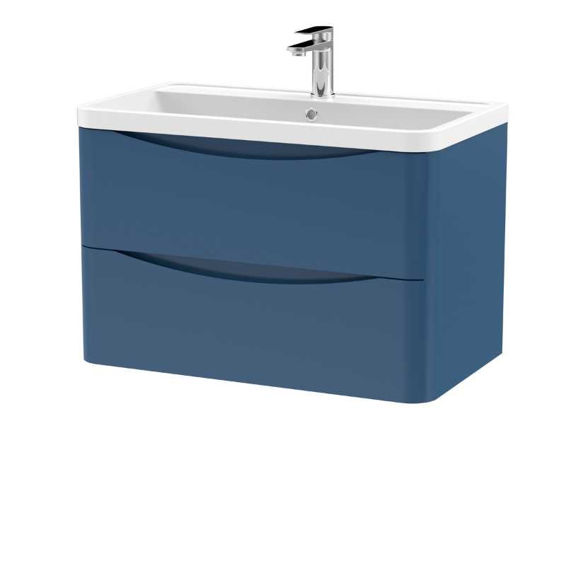 Nuie Lunar Wall Hung 2 Drawer Unit & Polymarble Basin (1 size, 5 colours) - Brand New Bathrooms