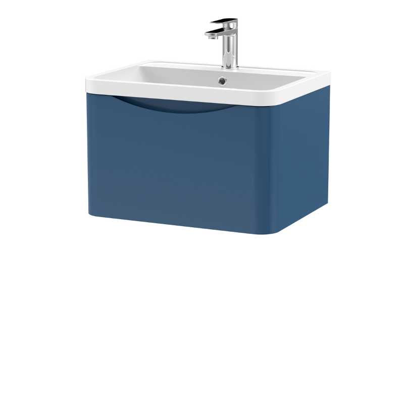 Nuie Lunar Wall Hung 1 Drawer Unit & Polymarble Basin (1 size, 5 colours) - Brand New Bathrooms