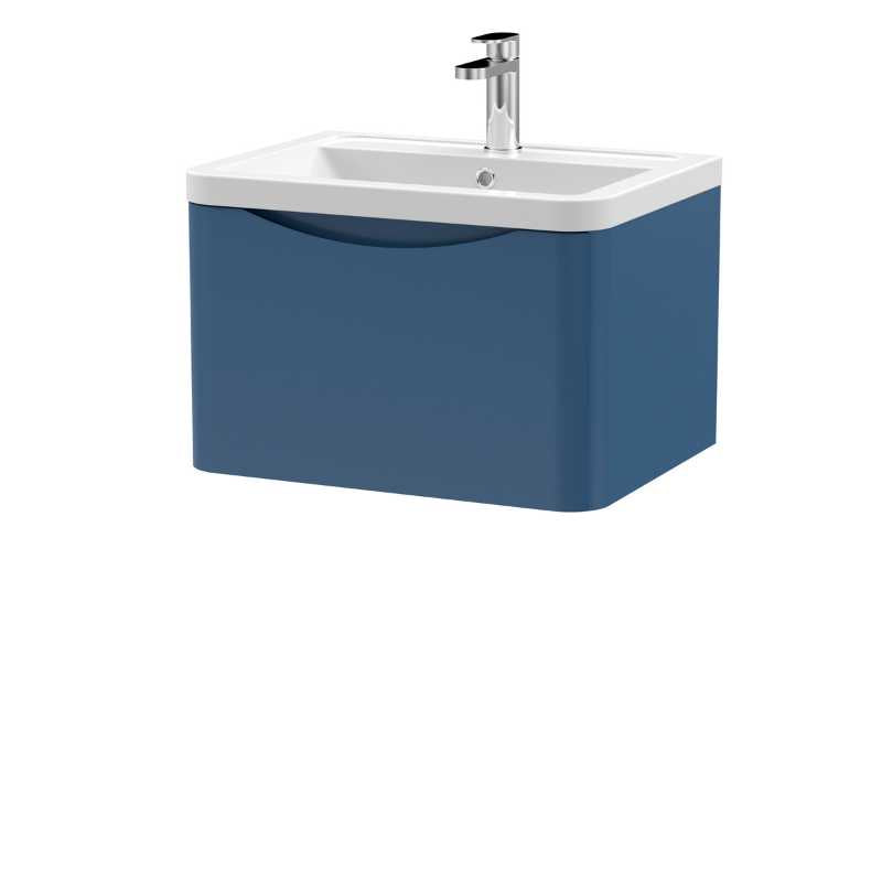 Nuie Lunar Wall Hung 1 Drawer Unit & Ceramic Basin (1 size, 5 colours) - Brand New Bathrooms